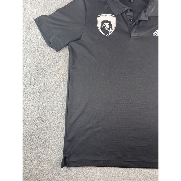 Adidas Shirt Mens Medium Black Soccer Polo FC Footfire Lubbock TX Short Sleeve - Picture 3 of 11
